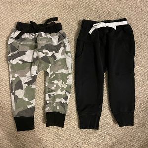 Little Bipsy Drawstring Joggers Black and Camo 18-24 month